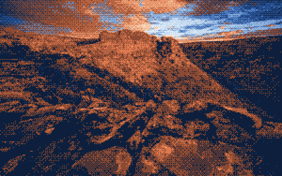 Dithered canyon in warm evening light